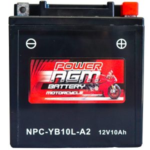 Power AGM NPC-YB10L-A2 Motorcycle Battery front