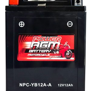 Power AGM NPC-YB12A-A Motorcycle Battery front