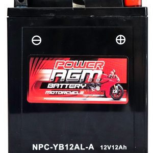 Power AGM NPC-YB12AL-A Motorcycle Battery front