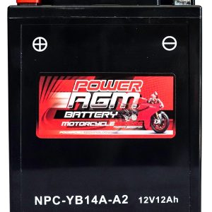 Power AGM NPC-YB14A-A2 Motorcycle Battery front