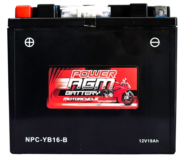 Power AGM NPC-YB16-B Motorcycle Battery front