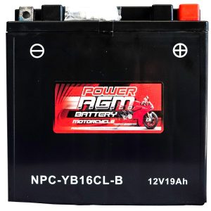 Power AGM NPC-YB16CL-B Motorcycle Battery front