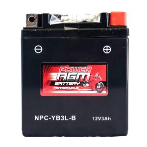 Power AGM NPC-YB3L-B Motorcycle Battery front