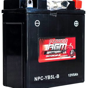 Power AGM NPC-YB5L-B Motorcycle Battery front and side