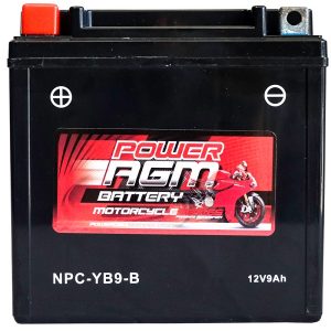 Power AGM NPC-YB9-B Motorcycle Battery front