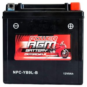 Power AGM NPC-YB9L-B Motorcycle Battery front