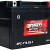 Power AGM NPC-YT6.5B-3 Motorcycle Battery front and side