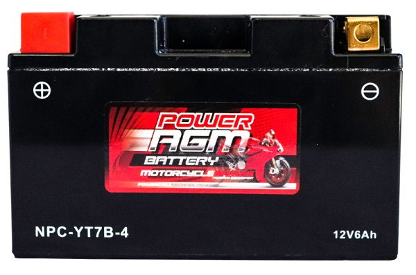 Power AGM NPC-YT7B-4 Motorcycle Battery front