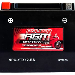 Power AGM NPC-YTX12-BS Motorcycle Battery front