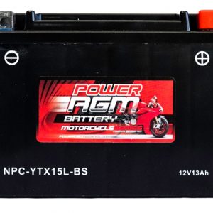 Power AGM NPC-YTX15L-BS Motorcycle Battery front