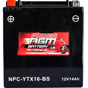 Power AGM NPC-YTX16-BS Motorcycle Battery top