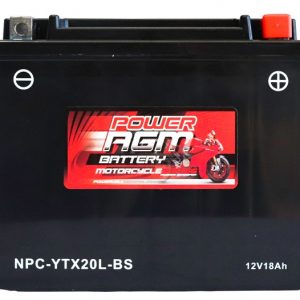 Power AGM NPC-YTX20L-BS Motorcycle Battery front