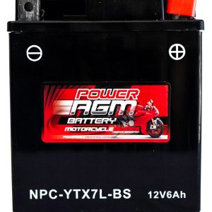 Power AGM NPC-YTX7L-BS Motorcycle Battery front