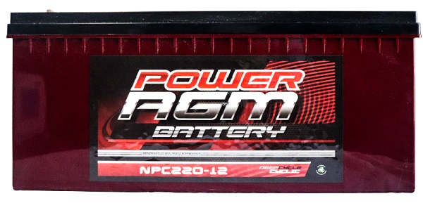 Power AGM NPC220-12 AGM Battery front